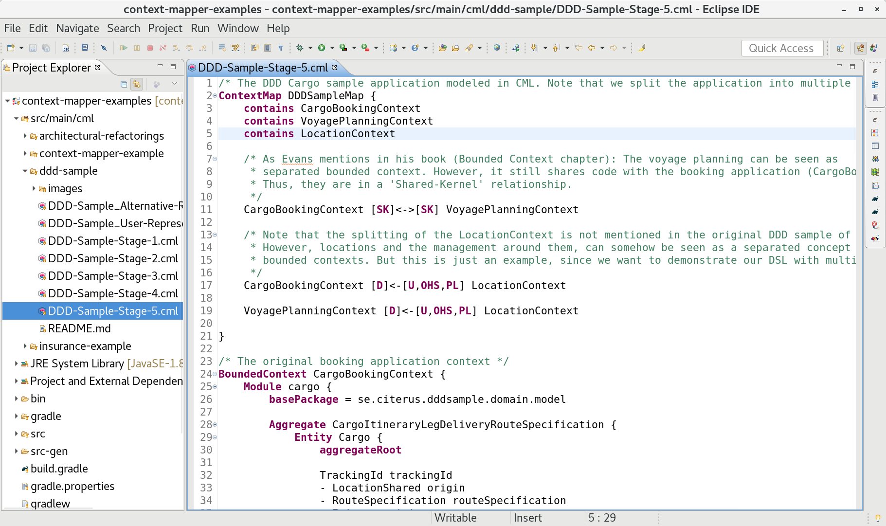 Context Mapper DSL (Eclipse Plugin Screenshot)